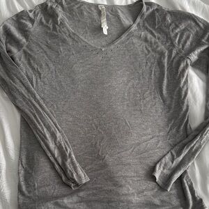Soft V-Neck Long Sleeve Knit Top - very lightweight